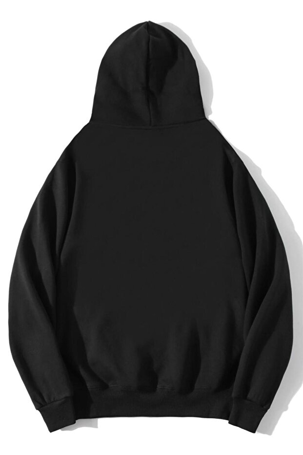 Oversize Unisex Basic Hoodie Antrasit - 2