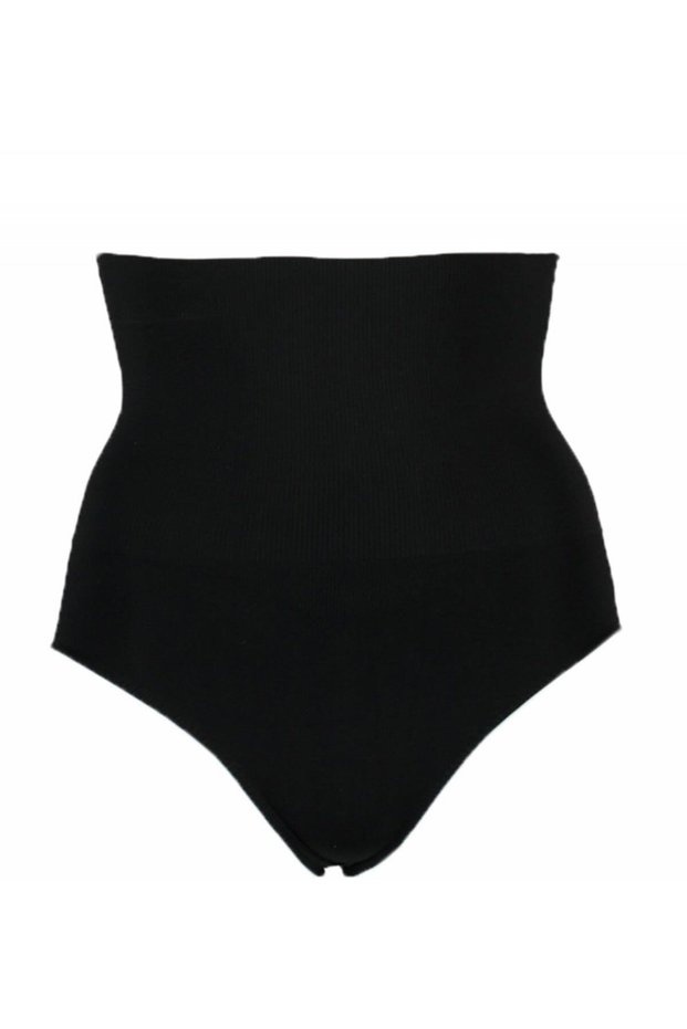 Women's Long Belly Gathering Panties Corset Black 2465