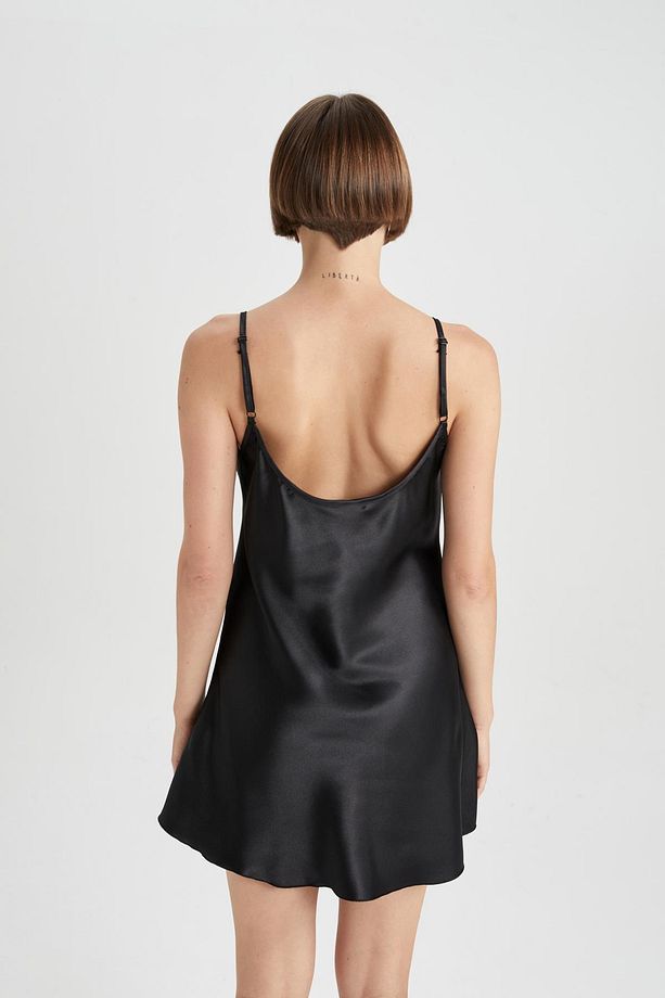 Fall in Love Regular Fit Bisiklet Yaka Askılı Gecelik - 5