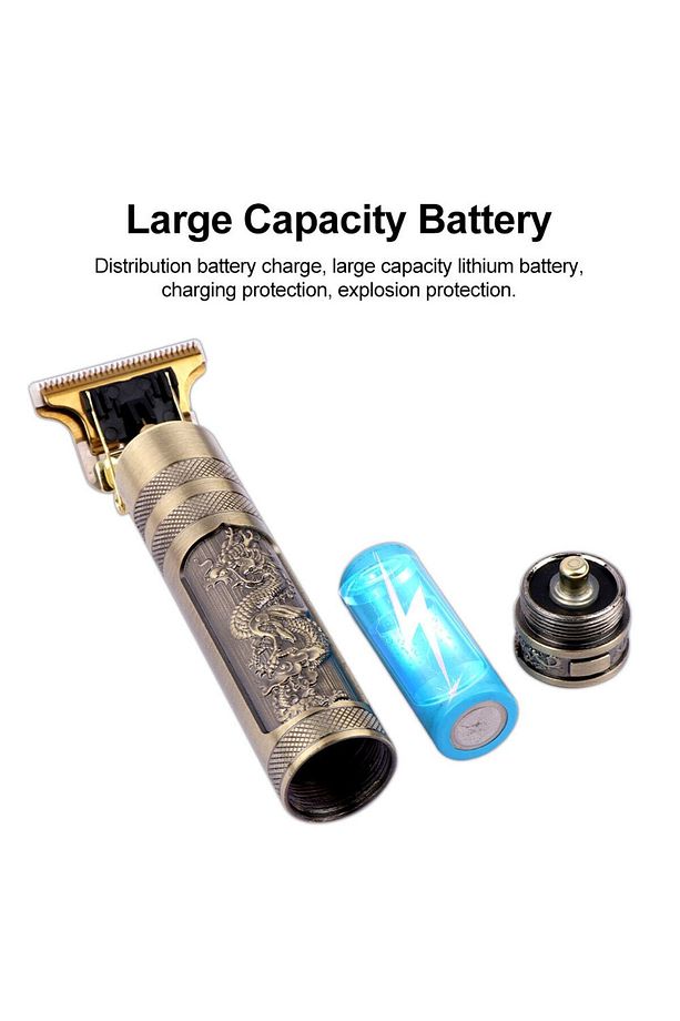 T-blade Profesyonel Ejderha Desenli Altın Sarısı Saç Sakal Usb Ile Şarj Edilebilir Tıraş Makinesi - 3