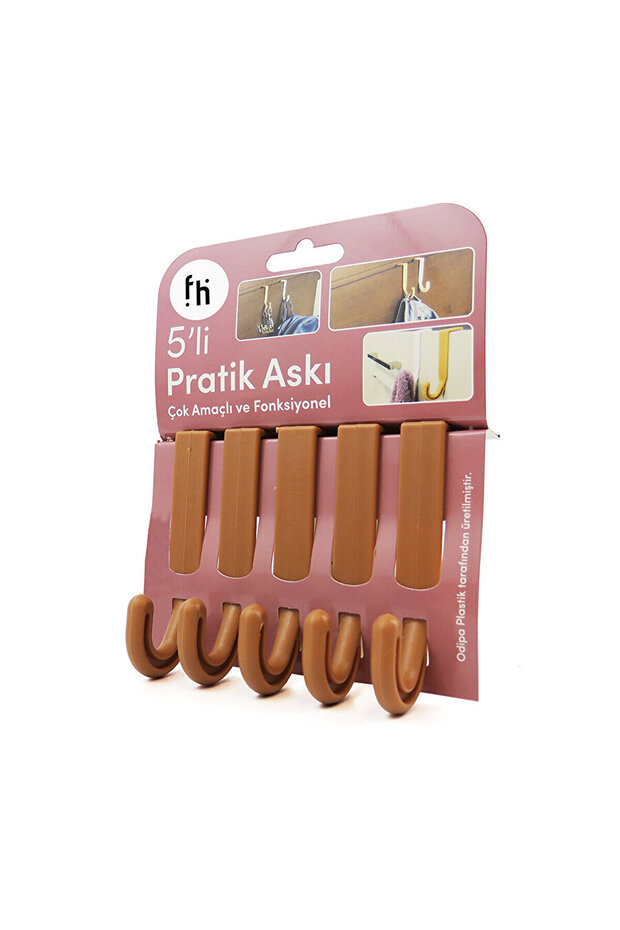 Frater 5-Piece Practical Hanger Light Brown