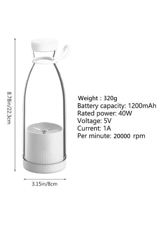 Taşınabilir Blender Şişe Smoothie Shake Yapıcı 420ML Blender Usb Şarj Edilebilir - 3