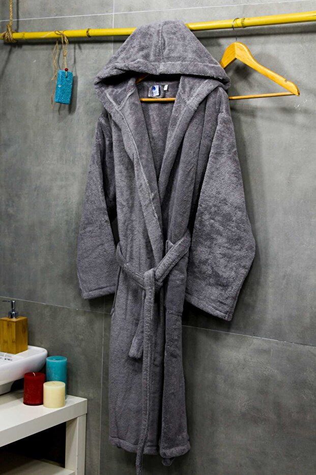 Aday Kapşonlu Bornoz Pamuk - 1