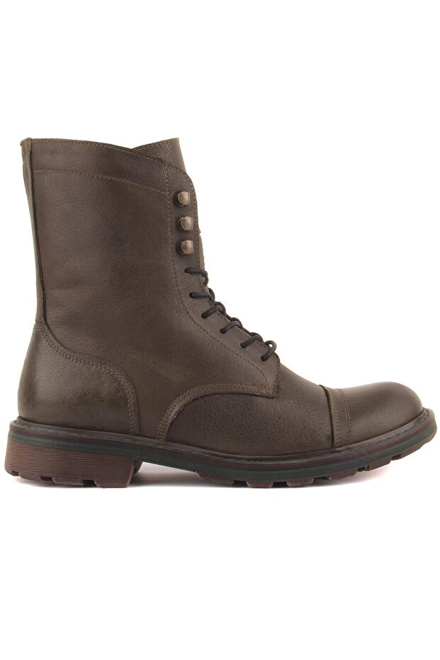 - Khaki Leather Men's Boots 102-2871-41300