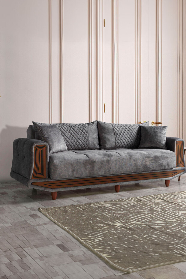 Adel Çekyatlı Üçlü Kanepe Çekyat - 1