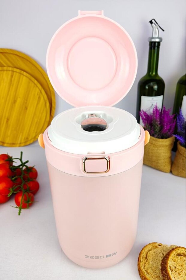 Paslanmaz Çelik Hazneli Yemek Termosu 2000 ml Pembe - Yk1412 C320.025 - 4