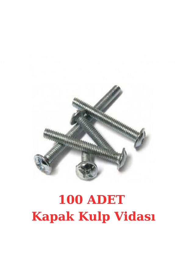 (100 ADET) METRİK 4X2,2CM MOBİLYA KAPAKLARI İÇİN KULP VİDASI CİVATA 4X22 - 1