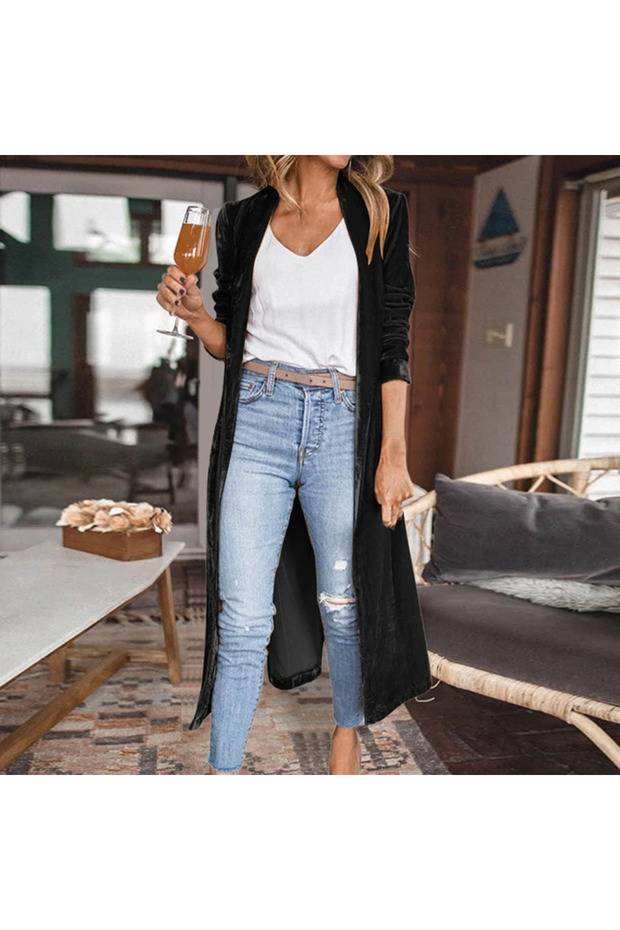 Kadife uzun hırka - 1