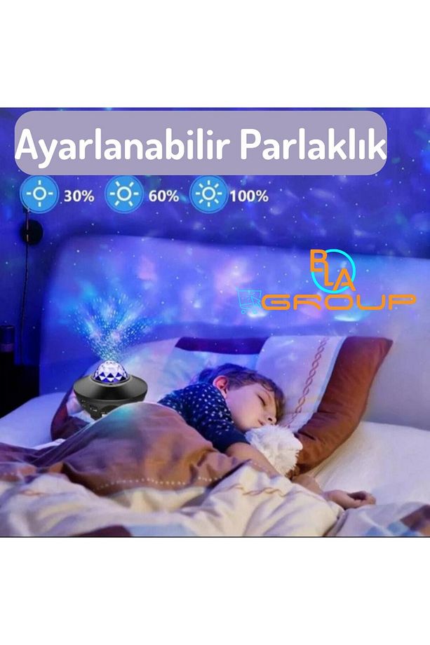 Galaksi Gökyüzü Projektör Projeksiyon Ufo Bluetooth Hoparlör Gece Lambası - 3