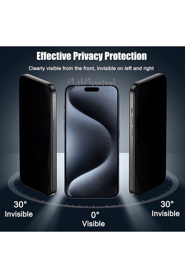 İphone 15 Plus Uyumlu Mat Hayalet Ekran Koruyucu Cam Tam Kaplar Seramik Esnek Ekran Camı Privacy - 5