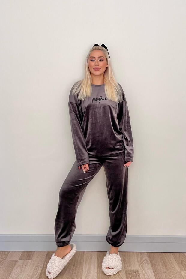 Exkluzivní sametový dámský pyžamový set Smoked Perfect Patterned - 5