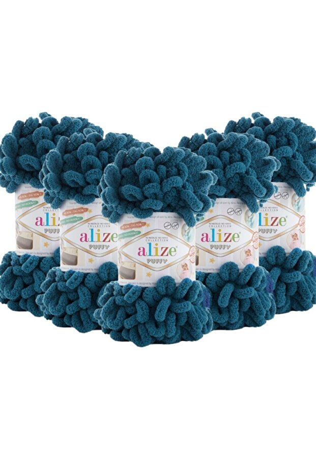 6 Pieces of 90X90 Baby Blanket Puffy Petrol 646