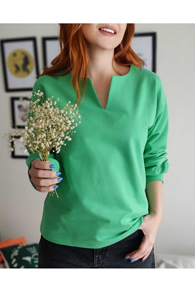 Yeşil Sweat Bluz - 1