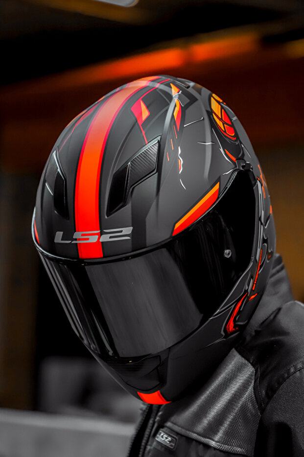 STREAM EVO ZUKO MAT SİYAH-TURUNCU KASK - 1