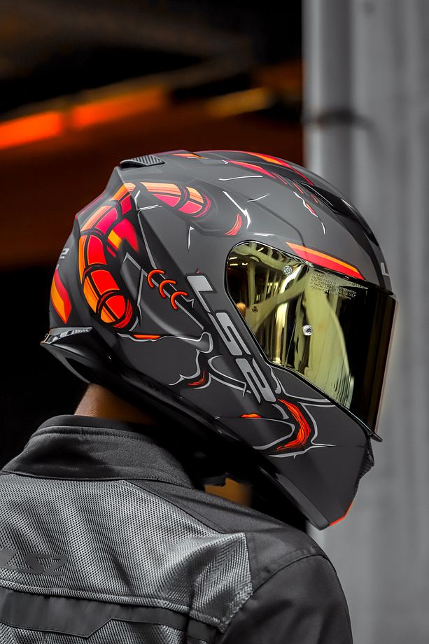STREAM EVO ZUKO MAT SİYAH-TURUNCU KASK - 4
