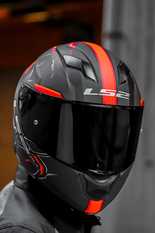 STREAM EVO ZUKO MAT SİYAH-TURUNCU KASK - 4
