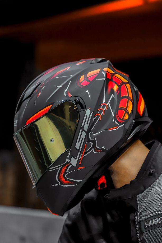 STREAM EVO ZUKO MAT SİYAH-TURUNCU KASK - 8