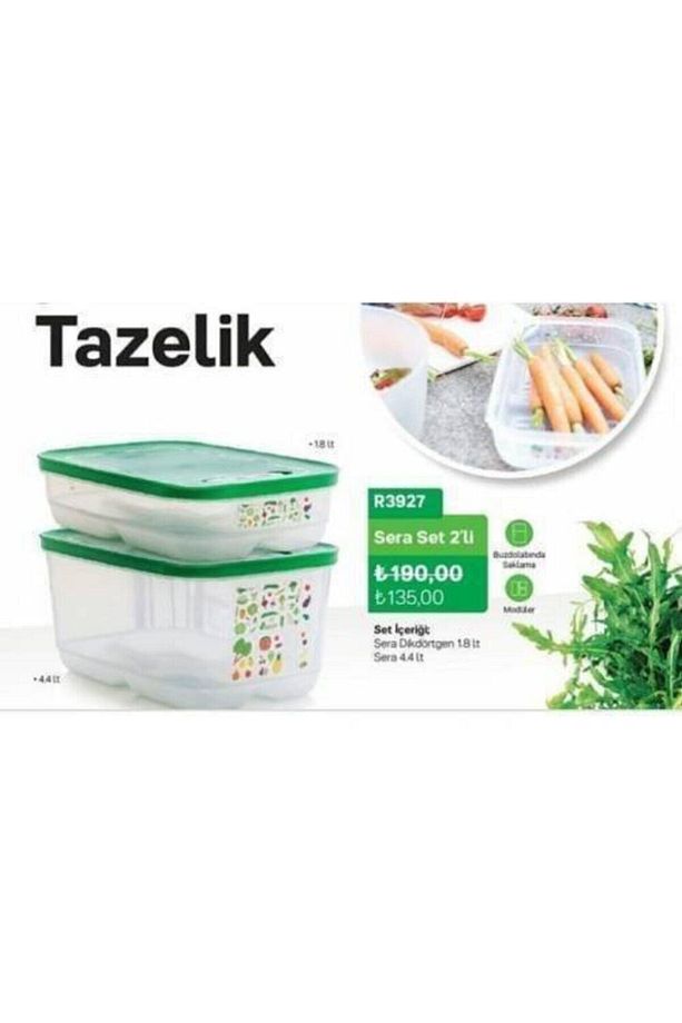 Sera Set 2'li - 4.4 Lt X 1 Adet Ve 1.8 Lt Dikdörtgen X 1 Adet - 4