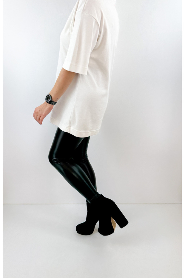 Μαύρο δερμάτινο κολάν miflon - 2