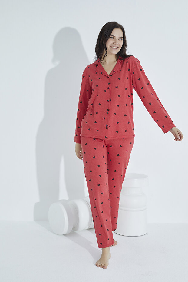 Buttoned Comfortable Pajama Set - 2