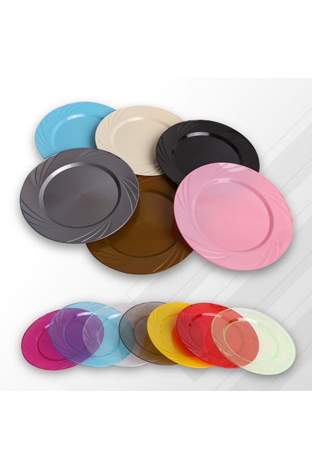 Plastik Tabak Sert 26cm (6 Adet) Pembe - 3
