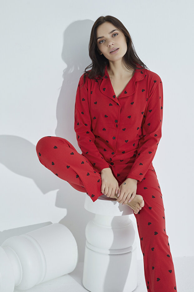DÜĞMELİ PİJAMA TAKIM - 1