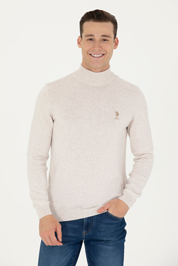 BASE. POLO ASSN. STONE MELANGE KNITWEAR SWEATER