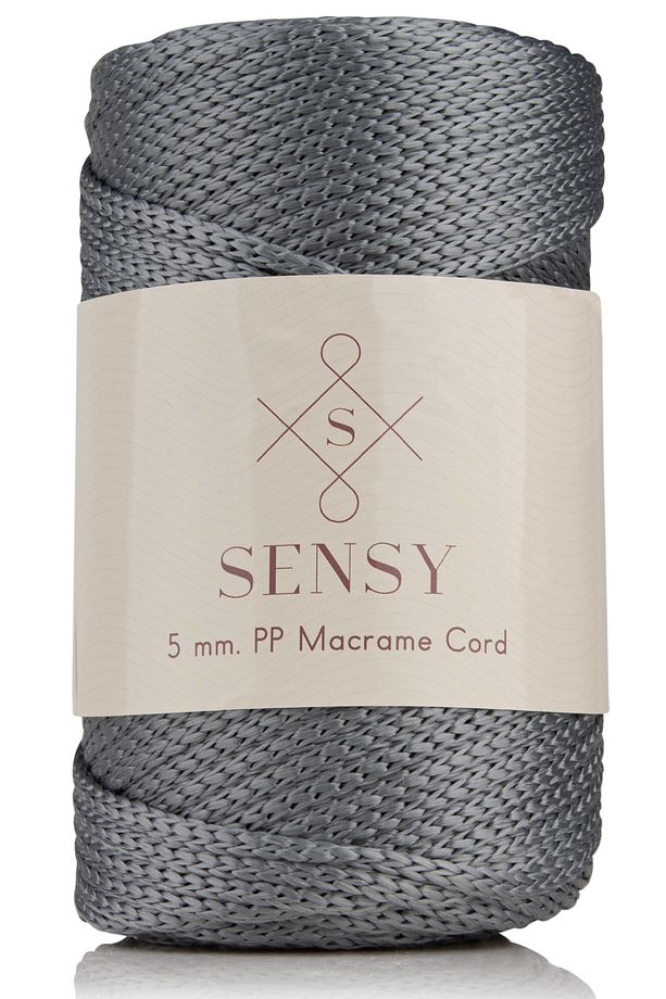 5 Mm - 400 gr Polyester Makrome Ipi Gri 95 M Polyester Makrome Ip Supla Ip Ve Çanta Ipliği - 1