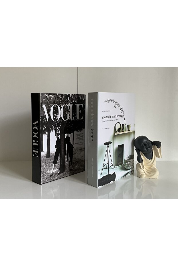 طقم صندوق كتب مزخرف مكون من قطعتين من Vogue & Monochrome