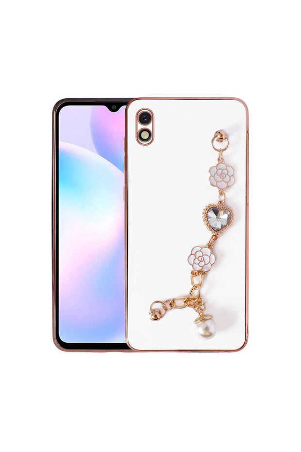 Fashion Case with Hand Grip with Design of Colorful Chain Jewelry Compatible with Xiaomi Redmi 9A