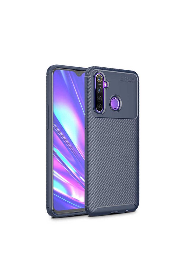 Realme 5İ Case Carbon Fiber Look Ultra Thin Carbon Case