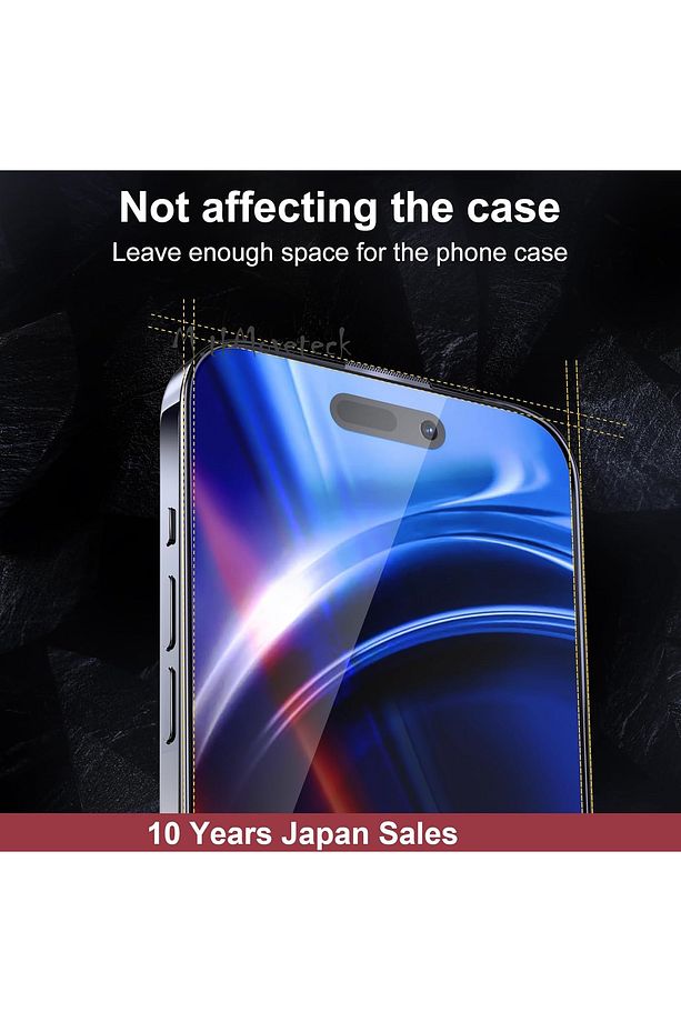 İphone 15 Pro Max Uyumlu Parlak Sert Seramik Ekran Koruyucu Cam Sensör Ahize Toz Korumalı Ekran Camı - 6