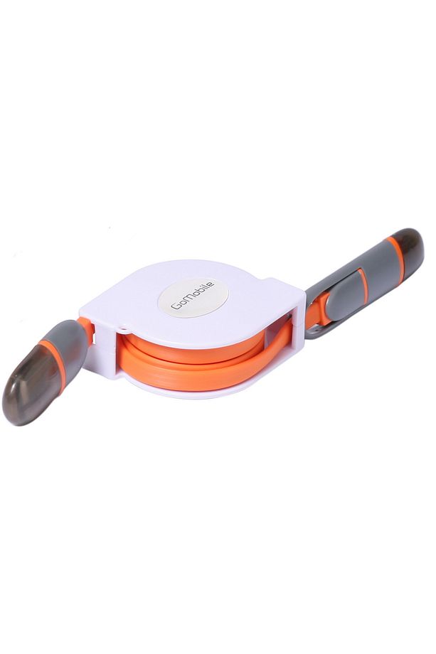 Kablo Dağınıklığına Son Çift Uçlu Makaralı Kendinden Toplamalı Android Ios Usb Başlık Şarj Kablosu - 2