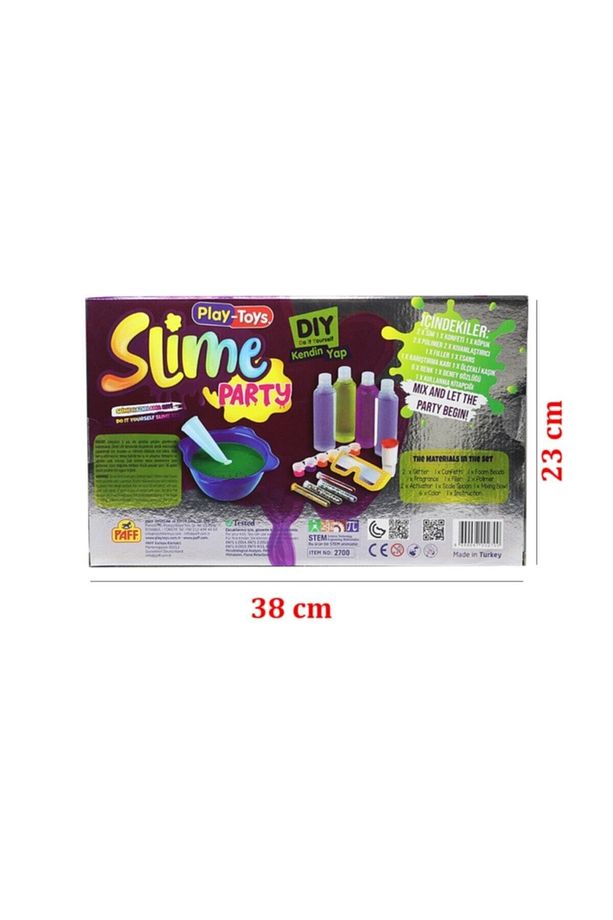 Slime Party Slime Hazırlama Seti 6 Farklı Slime Renkli Ve Esnek - 5