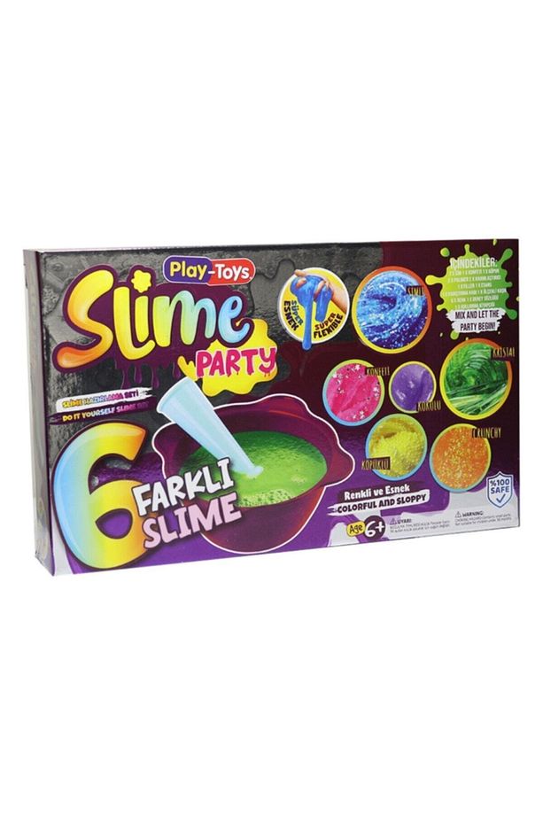 Slime Party Slime Hazırlama Seti 6 Farklı Slime Renkli Ve Esnek - 4