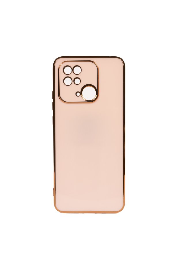 Xiaomi Redmi 10C First Class Tpu Cover with Gold Color Edge Luxury Coating.