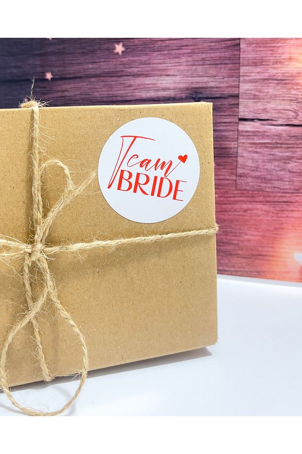 Team Brıde Yazılı Yuvarlak Yapışkanlı Etiket 4x4 cm 120 Adet - 1