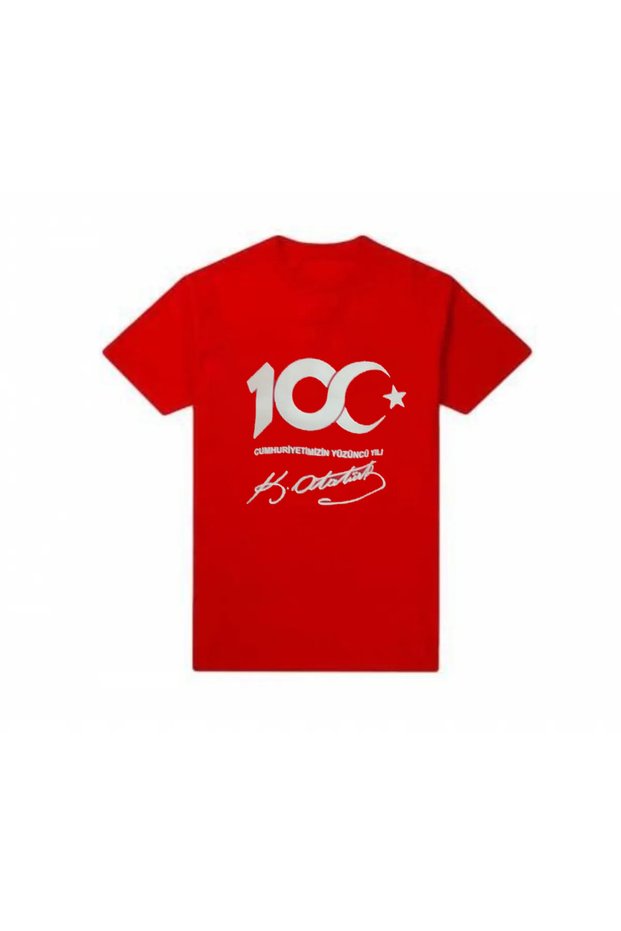 UNISEX CHILDREN 23 APRIL 29 OCTOBER 10 NOVEMBER ATATÜRK PRINTED 100TH ANNIVERSARY SPECIAL SHORT SLEEVE T-SHIRT