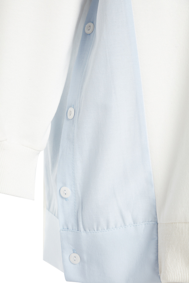 Ekru Oversize Dokuma Parçalı Örme Tunik TCTSS23UK00092 - 8