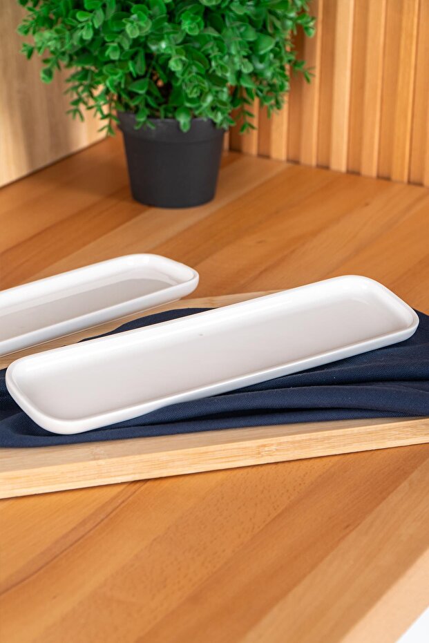 Pure Royal Rectangular Boat-Shaped Olive Dish Plate - 30 cm / 1 Piece