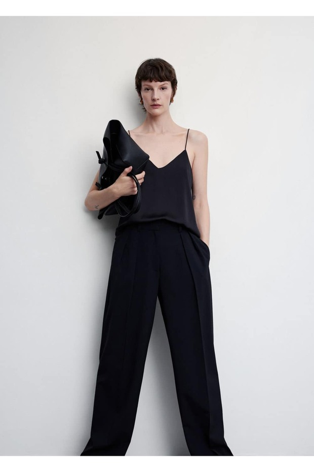 Bluse mit Satinträgern - 8