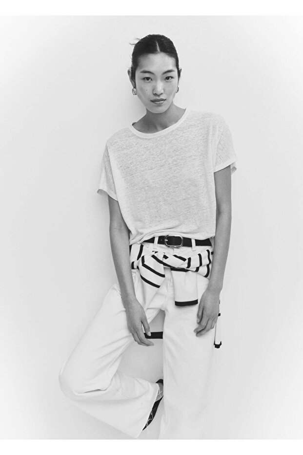 %100 Keten Tişört - 8