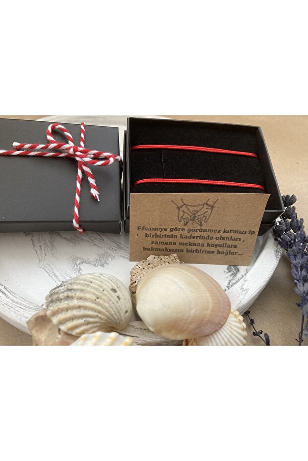 Friend Lover Couple Bracelet Black Red 2-Piece Bracelet with Gift Box
