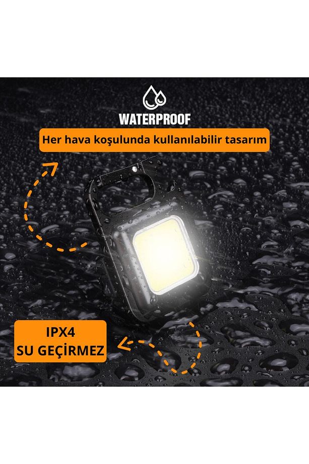 6w Led 3 Fonksiyonlu Şarjlı Mini Cep Projektörü (ANAHTARLIK AÇACAKLI MIKNATISLI AYAKLI) - 6