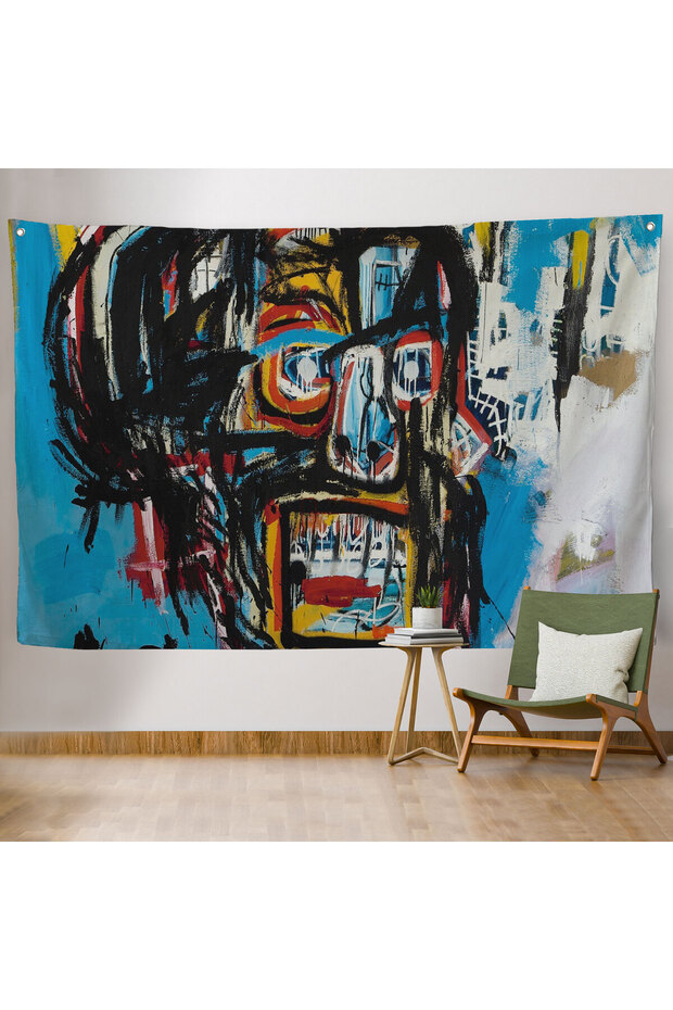 Jean Michel Basquiat'in Untitled Kafatası Kanvas Duvar Örtüsü-Halısı-5031 - 6
