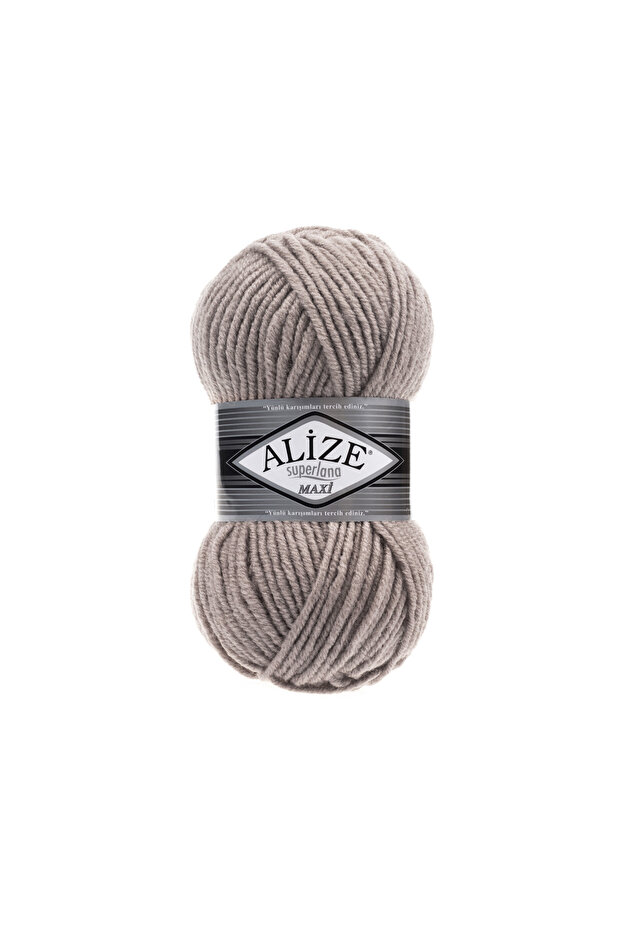 Superlana Maxi 25% Wool - 75% Acrylic / 100 gr - 100 M Scarf 541 Mink for Knitting Beanie