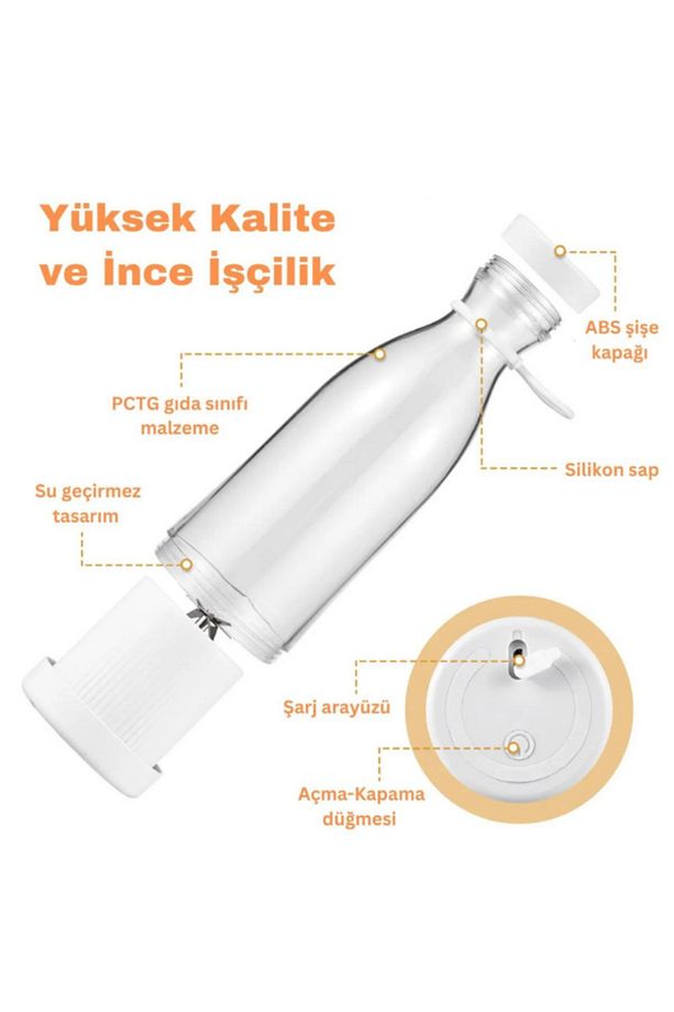Taşınabilir Blender Şişe Smoothie Shake Yapıcı 420ML Blender Usb Şarj Edilebilir - 2