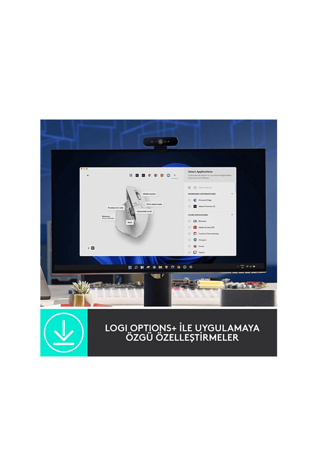 MX Master 3S Performans 8.000 DPI Optik Sensörlü Sessiz Kablosuz Mouse - Beyaz - 4