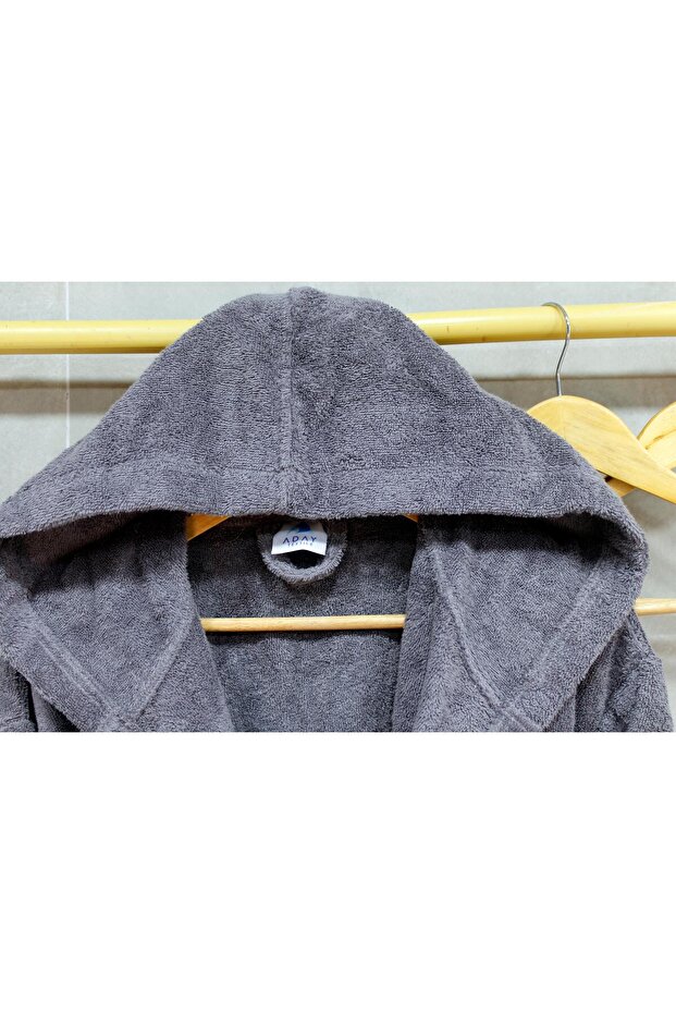 Aday Kapşonlu Bornoz Pamuk - 5