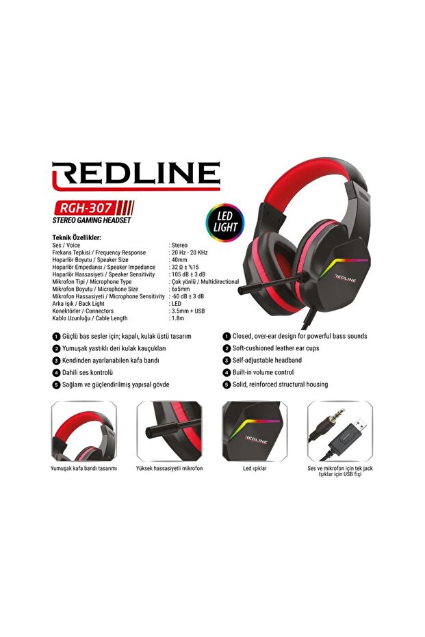 RGH-307 RD Gaming Headset - 2
